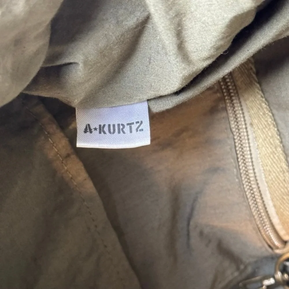 A. Kurtz Maplewood Courier Backpack leather Canvas Paratrooper Khaki Cotton Tan